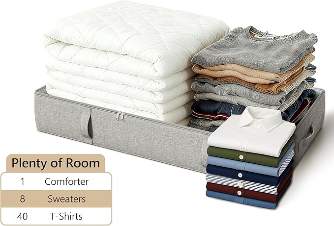 2-Pack Under Bed Storage Containers, 6 Inches Tall Underbed Clothes Storage - Image 7