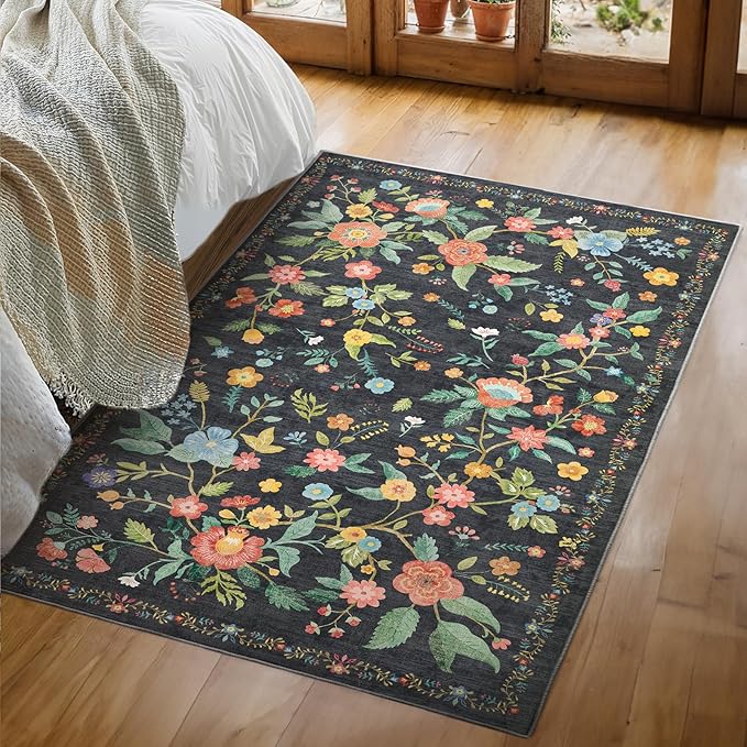 Amada 3x5 Washable Area Rugs, Non-Slip & Low-Profile Entryway Rug - Image 2