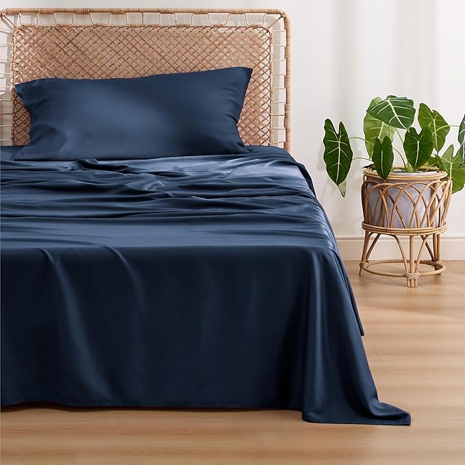 Bedsure Cooling Sheets Twin, Rayon Derived from Bamboo, Breathable & Soft Twin - Image 2