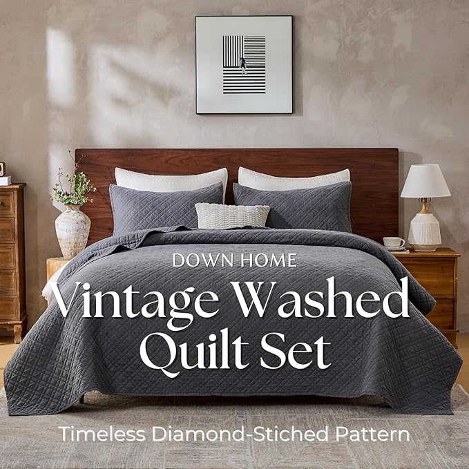 Queen Quilt Set with Shams Lightweight Quilted Bedspread Coverlet Thin - Image 2