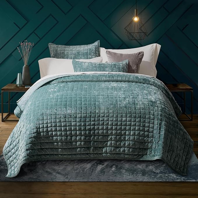 RECYCO Luxury Velvet Quilt Set Full Queen Size, Lightweight Velvet Comforter Set by RECYCOHOMECOLLECTION