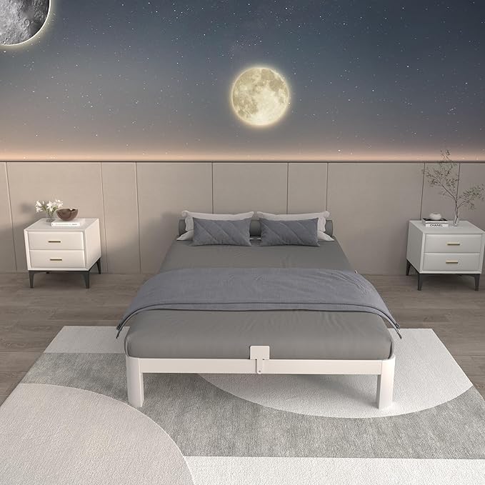 ITIMIDI 4 Inch White Twin Bed Frames, Metal Platform Bed Frame - Image 5