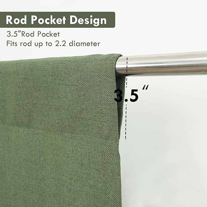 DriftAway Double Layer Linen Blackout Tie Up Curtains Thermal Insulated Fully - Image 4