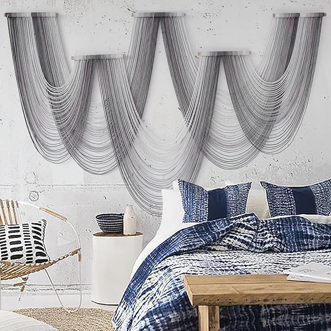IOWER Large Macrame Wall Hanging Boho Wall Art Handmade Home Decor Dip-Dyed - Image 3