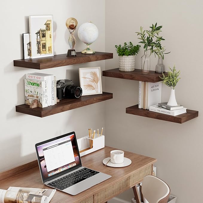 Floating Shelves 16 Inch Long, Wall-Mounted Bathroom Shelves Set of 2, 9.3 Inch - Image 5