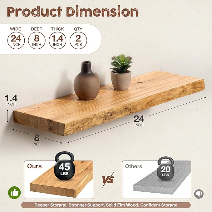 fuqing Live Edge Floating Shelves - Image 3