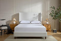 Upholstered Bed Frame with 54'' Nail Head Decorative Wing Back, Hand Buttoned by Unknown