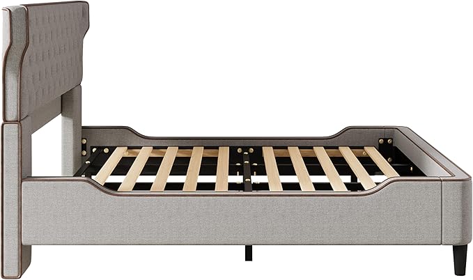 Christopher Knight Home Salus Linen Upholstered King Size Bed Frame - Image 6