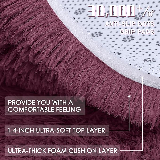 OLANLY Area Rugs for Living Room Bedroom, Machine Washable 4x5.9 ft Soft Fluffy - Image 8