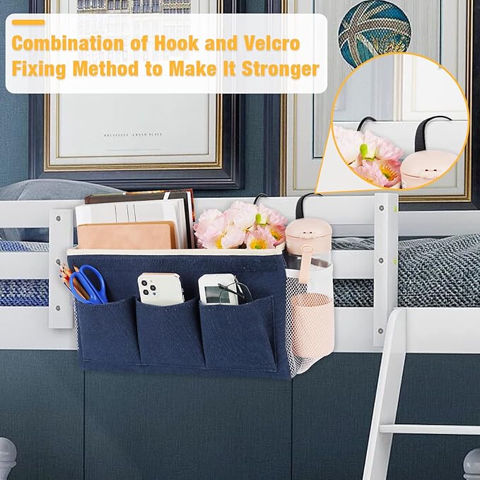 Lilithye Bedside Caddy Bedside Organizer Bedside Storage Caddy - Image 2
