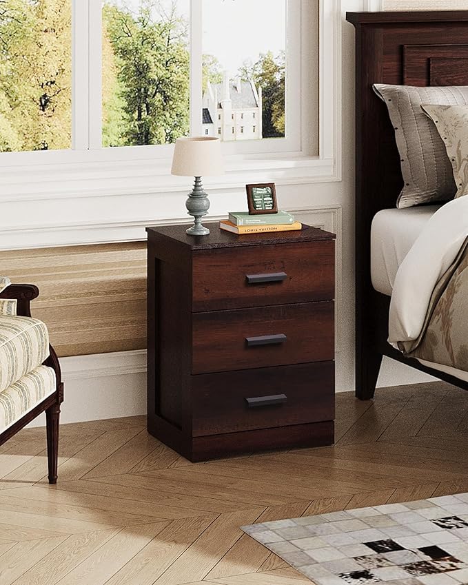 WLIVE Night Stand, Wood Nightstand - Image 2