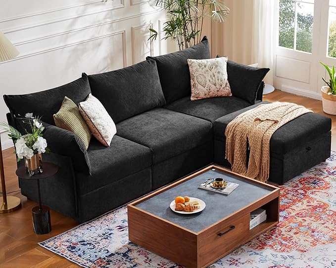 ABCASA 102.6" Modular Sectional Sofa, L Shaped Couch Set by ABCASA