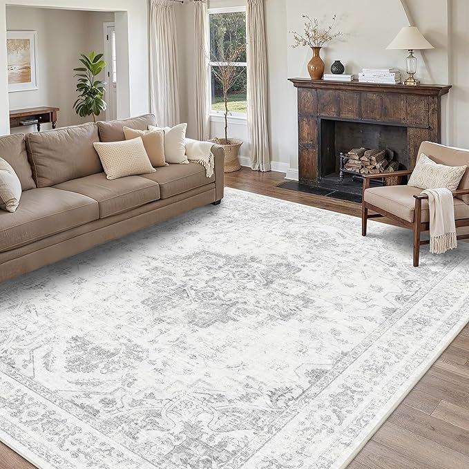 8x10 Vintage Washable Area Rugs Boho Medallion Large Distressed Retro Accent - Image 4