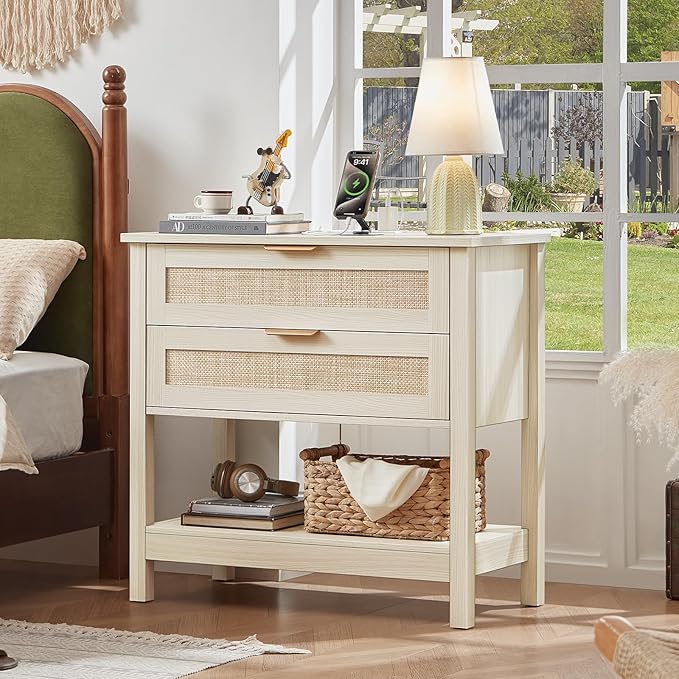 LEYAOYAO 31.5" Wide Rattan Night Stand - Image 8