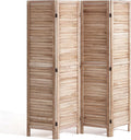 VEVOR Wood Room Divider, 4 Panel Wood Folding Privacy Screen, 66.9 Inches Tall by VEVOR