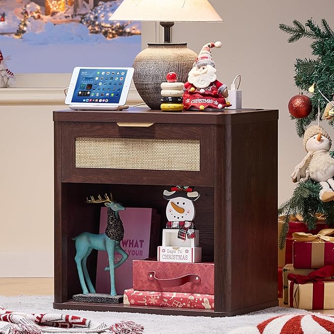 LEYAOYAO Rattan Nightstand by LEYAOYAO-Findtheshiningpointofyourideallife%EF%BC%81