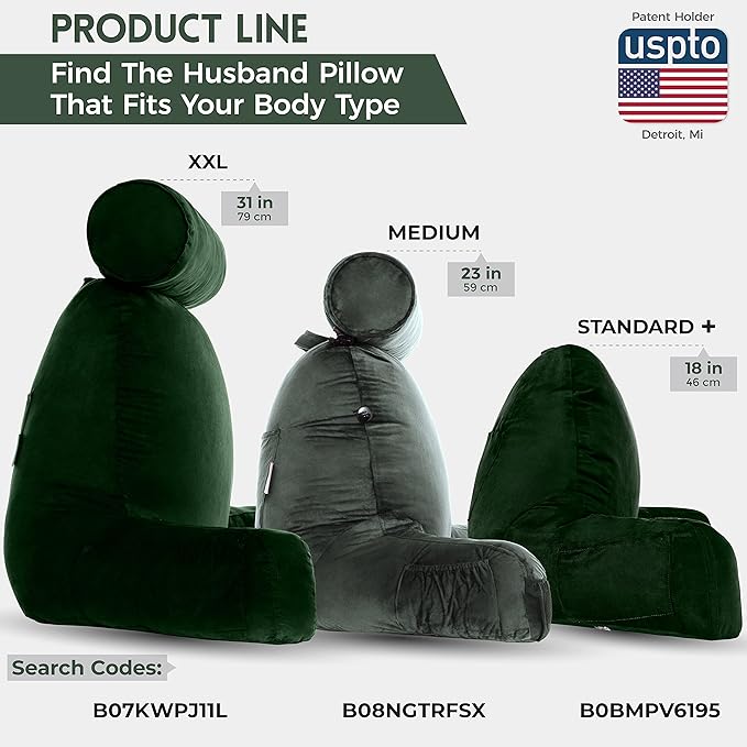 Husband Pillow XXL Aspen Edition, Adult Reading Sit Up Bed Rest Pillow - Image 2