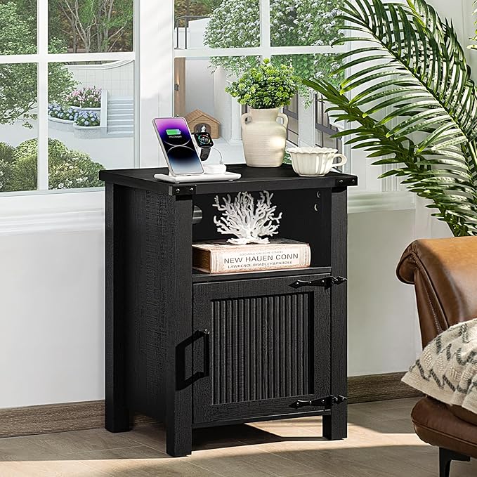 Joaxswe Night Stand Set of 2, 18 Inch Farmhouse Nightstand - Image 8