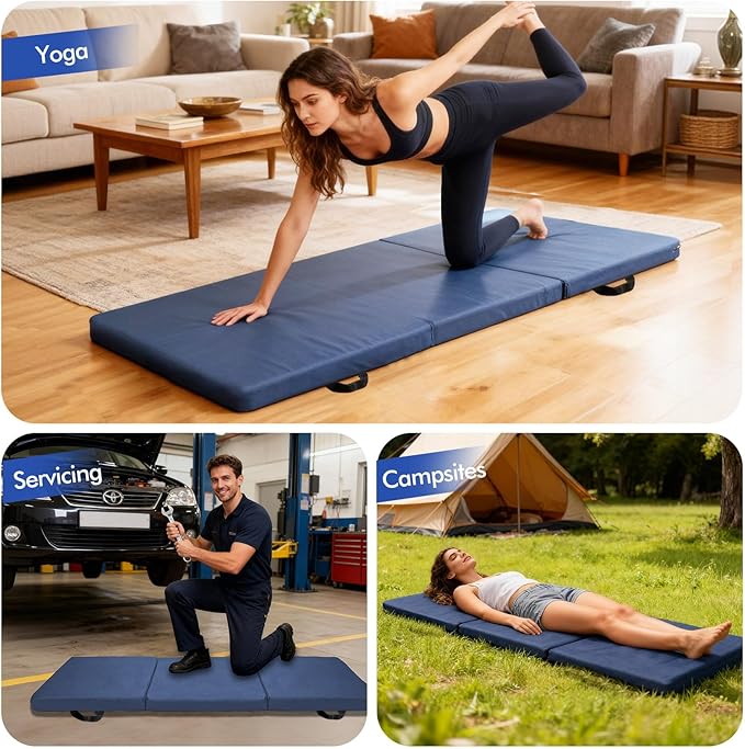 Foldable Fall Protection Mat for Elderly Blue Waterproof Non Slip Floor Mats - Image 7