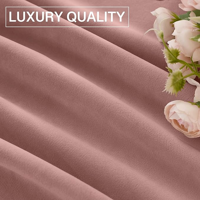 StangH Nursery Pink Velvet Curtains 108 inches Long, Privacy Window Drapes High - Image 8