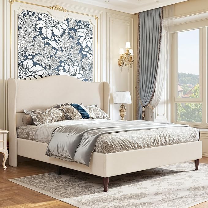 koorlian Queen Size Bed Frame Upholstered Platform Bed - Image 3