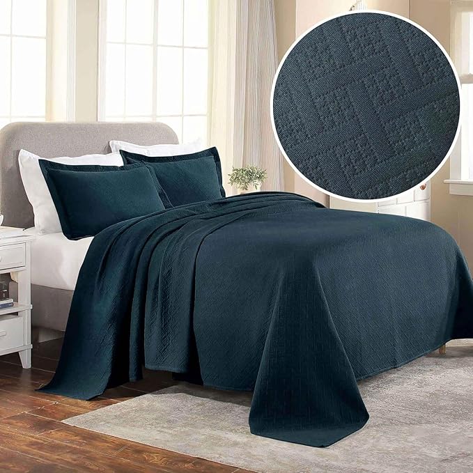 Superior 100% Cotton Basket Weave Bedspread - Image 5