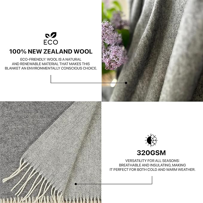 New Zealand Virgin Wool Throw Blanket, Indoor & Outdoor, Soft Blanket - Image 3