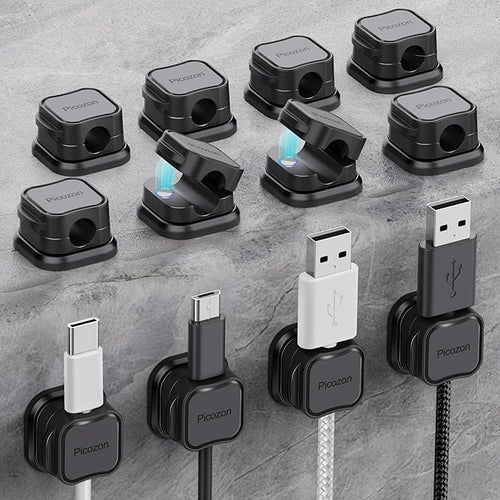 12 Pack Magnetic Cable Clip Organizer Cord Holder, Picozon Adhesive Cable by Picozon