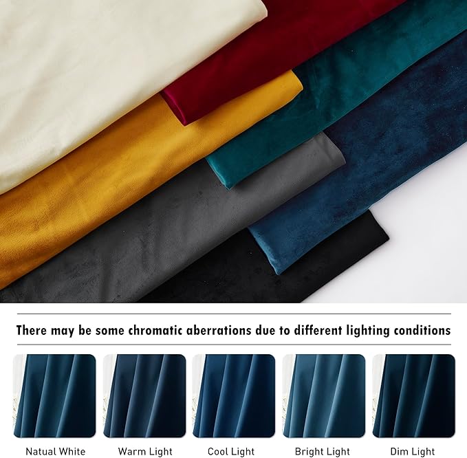 RYB HOME Navy Blue Velvet Curtains 100 inches, Back Tab Soft Fabric Room - Image 7