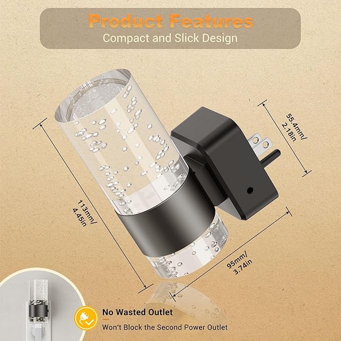 JandCase Night Light, Night Lights Plug into Wall, 2 Pack LED Nightlight - Image 4
