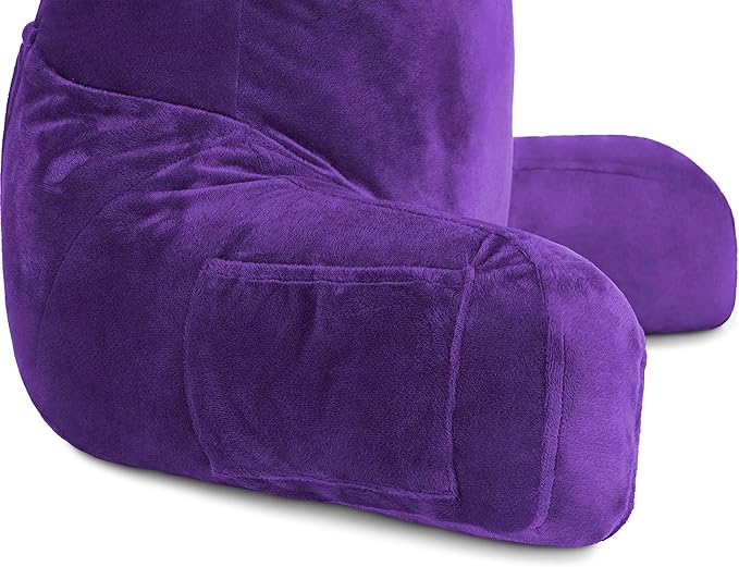 Husband Pillow Purple, Original Reading Pillow in Bed Rest Chair, Shredded - Image 7