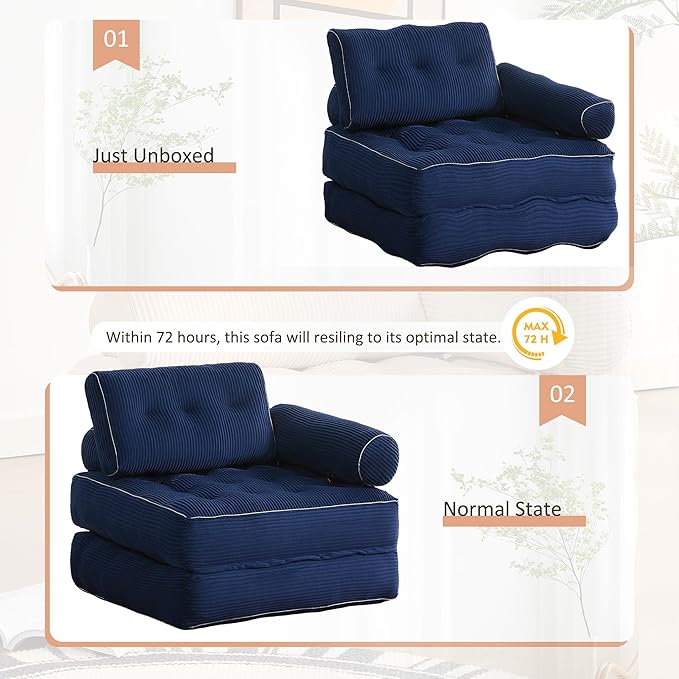 Plus Futon Sofa Bed for Small Spaces, Floor Couch - Image 8