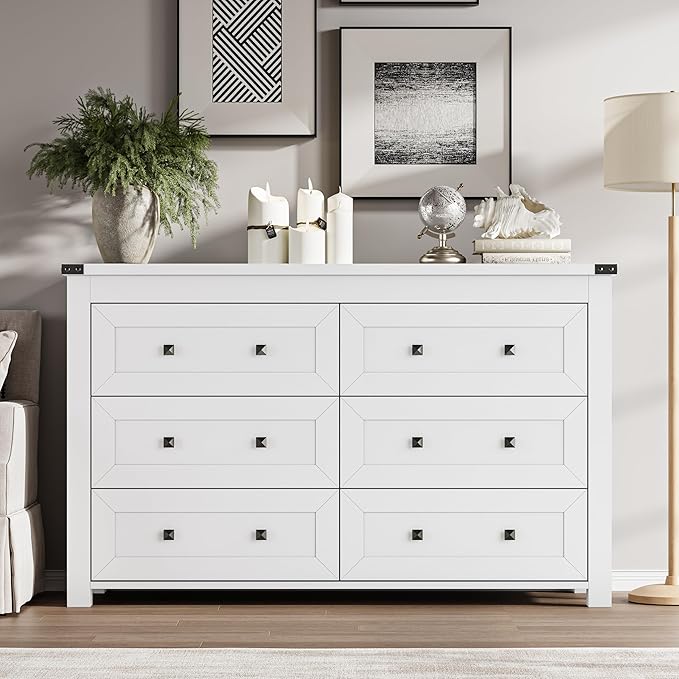 6-Drawer Dresser, Modern Wooden Storage Chest of Drawers, Dresser TV Stand - Image 3