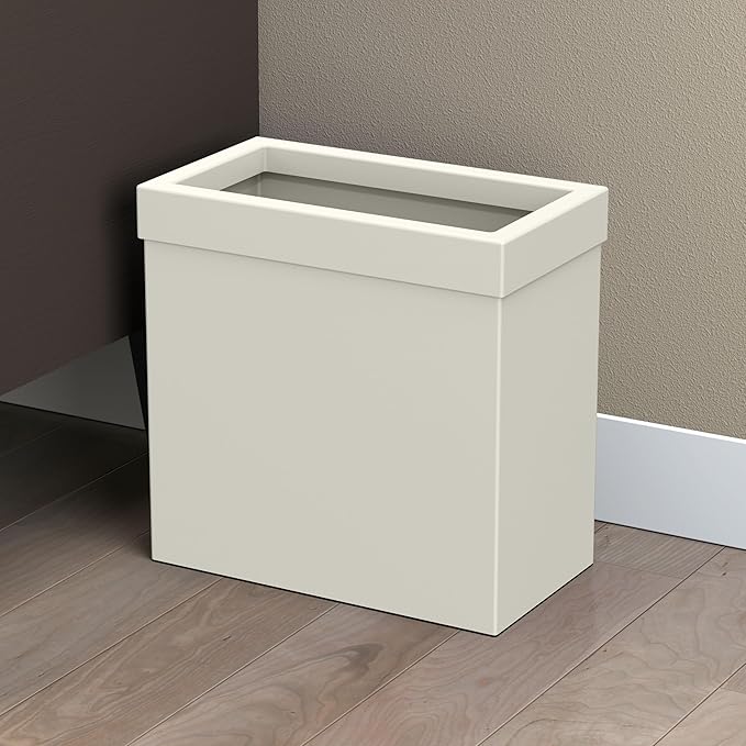 Gatco Modern Rectangle Wastebasket, Matte Pearl - Image 5