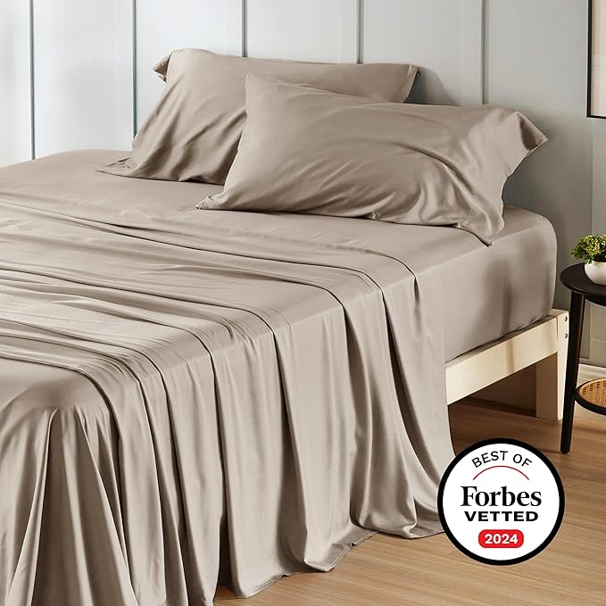Bedsure Queen Sheet Set, Rayon Derived from Bamboo, Cooling Sheets, Breathable - Image 7