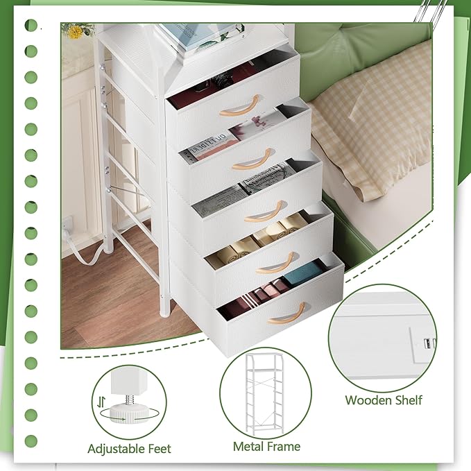 Furnulem 5 Drawers Dresser - Image 7