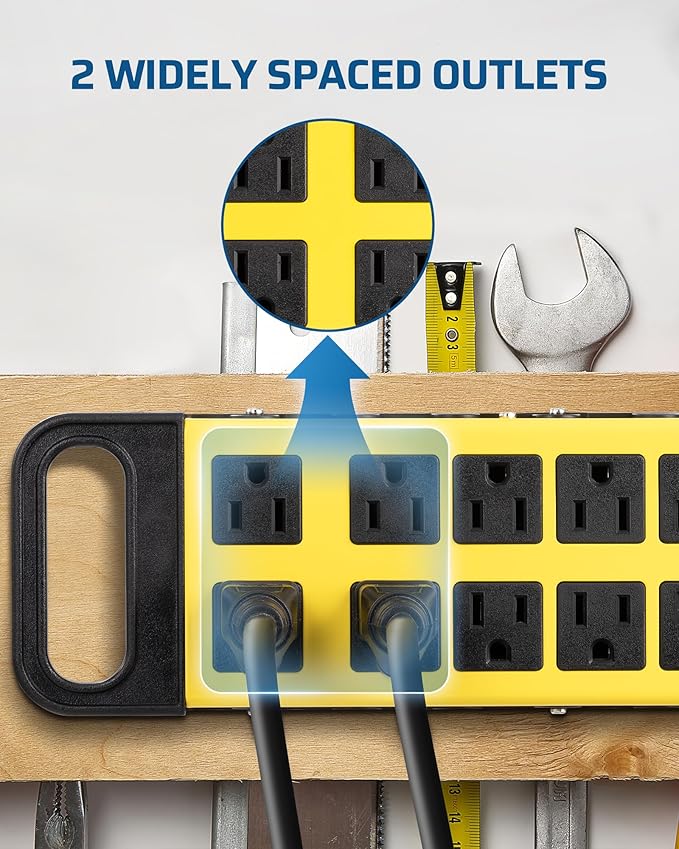 DEWENWILS 10-Outlet Metal Surge Protector Power Strip, UL Listed, 6Ft Cord Flat - Image 5