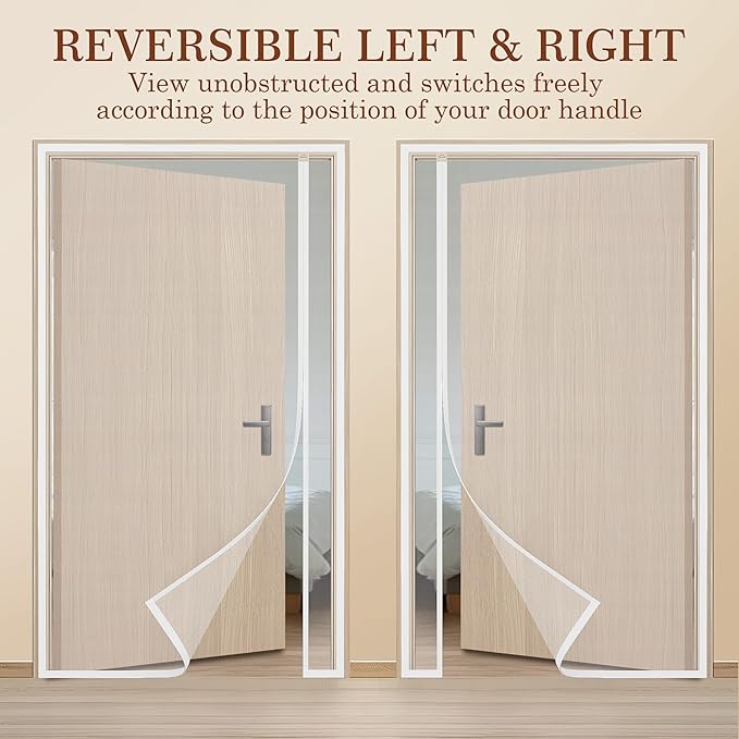 Yotache White Reversible Left Right Side Opening Screen Doors - Image 3