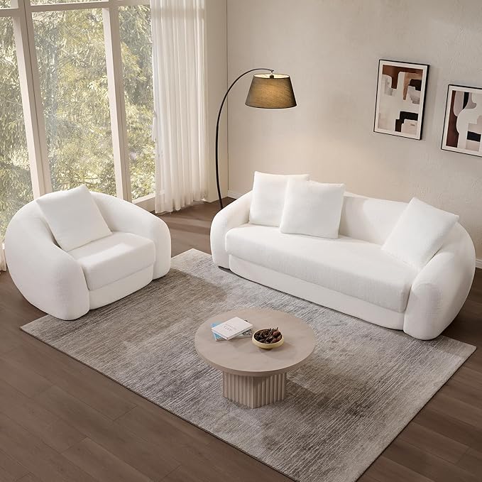 SICOTAS 90.6" Curved Convertible Sofa Couch Bed - Image 8