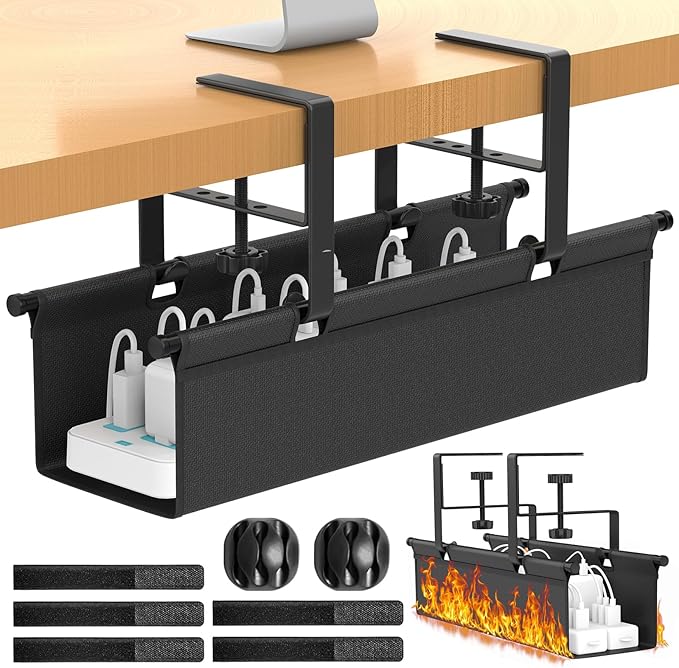 Under Desk Cable Management Tray, REFLYING 14.6" Cable Management Under Desk No by REFLYING