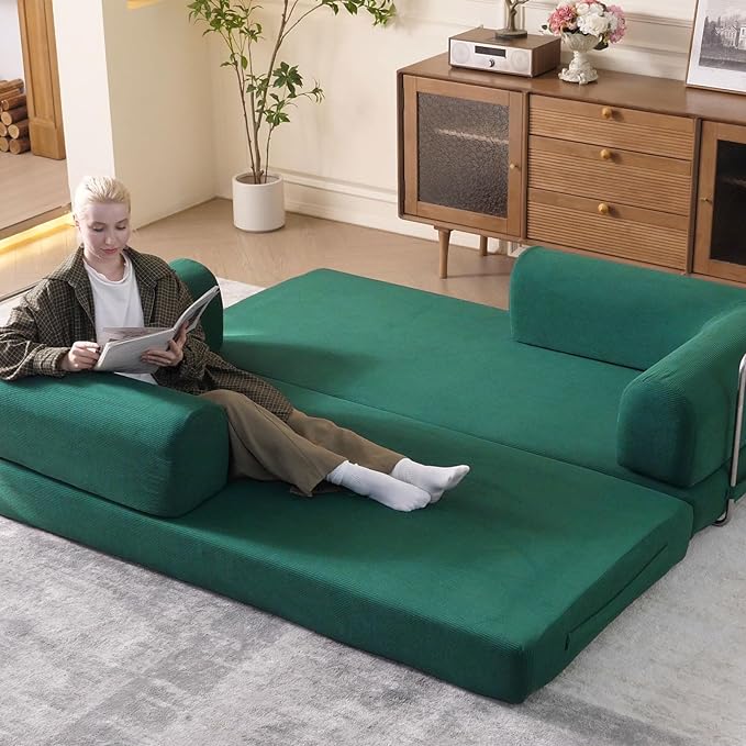 79'' Convertible Sleeper Sofa Bed, 3-in-1 Foldable Floor Couch - Image 7