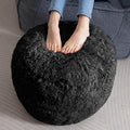 HIGOGOGO Round Stuffed Pouf Ottoman, Long Faux Fur Poufs by HIGOGOGO