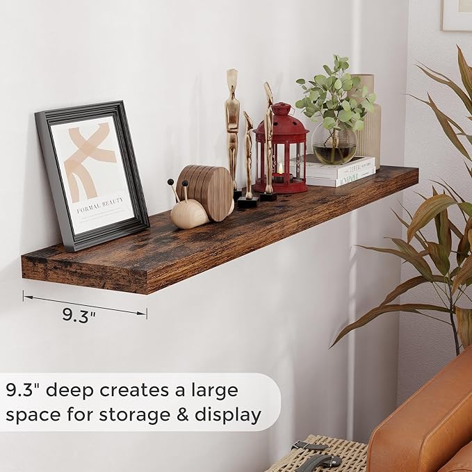55 Inch Floating Shelves for Wall Set of 2, 55x9.3 Large Floating Shelf for - Image 4