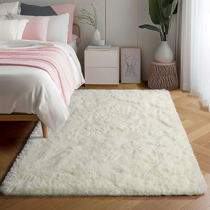 PAGISOFE White Fluffy Shag Machine Washable Area Rugs - Image 8