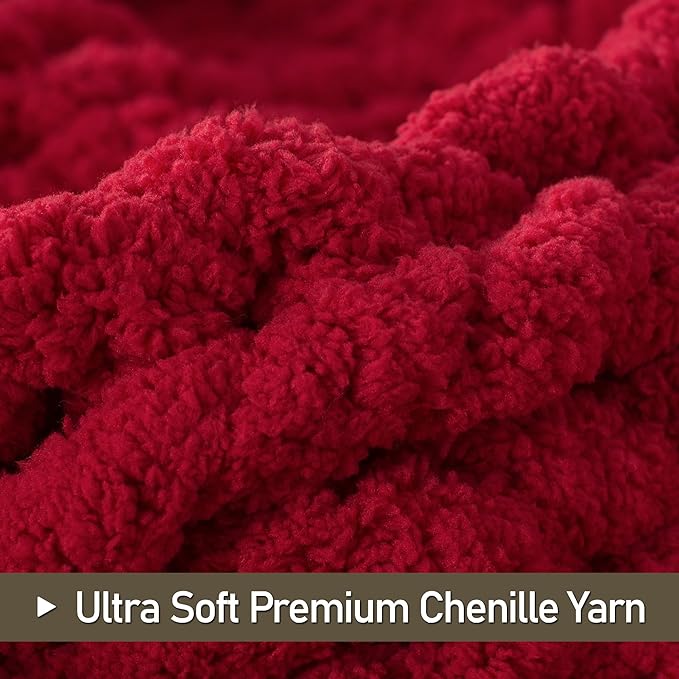 Chunky Knit Throw Blanket 50"X 60", 100% Handmade - Image 3