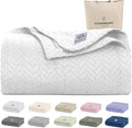 Cloud Scape Linen 100% Cotton Blanket Twin 68x92 White by CloudScapeLinen