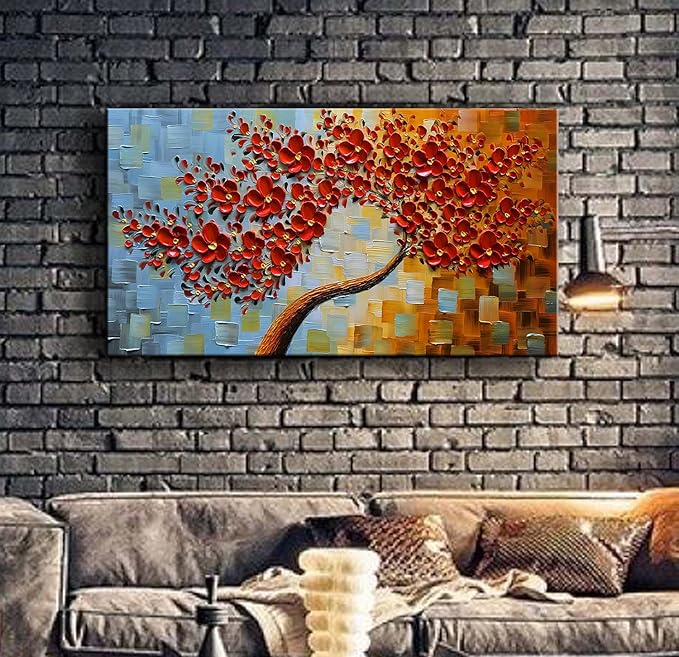 YaSheng Art -handpainted Texture Flowers Contemporary Art Oil Painting On - Image 5
