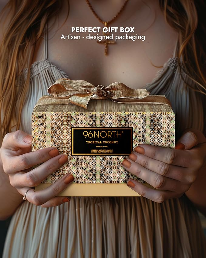 96NORTH Luxury Coconut Soy Candle | Large 3 Wick Jar Candle | Up to 50 Hours - Image 6