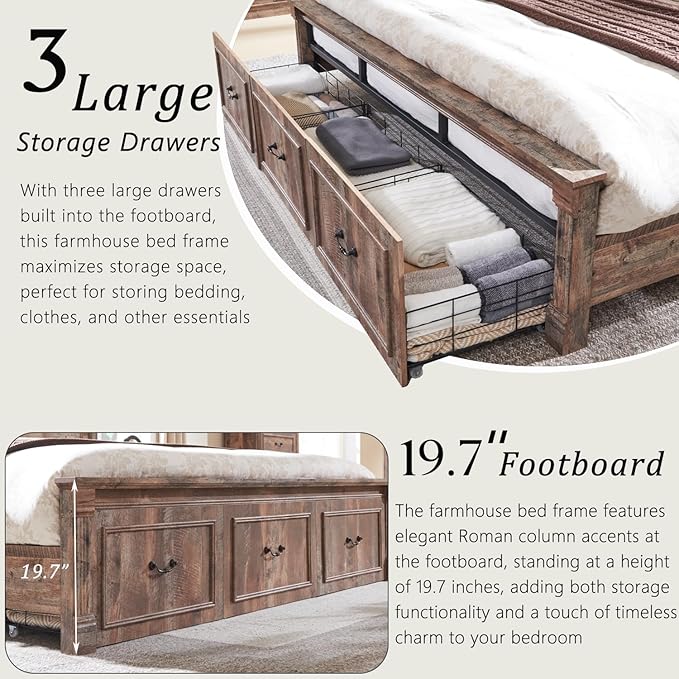 Farmhouse King Size Bed Frame - Image 5