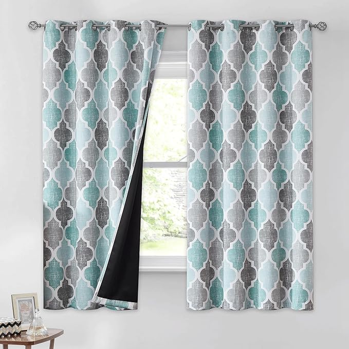 Beauoop 100% Blackout Curtains 63 Inches Long 2 Panels by Beauoop